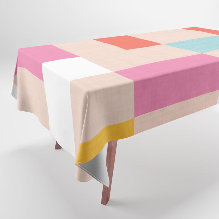 Playful Check Summer Plaid Pattern Tablecloth Gallery Image 1