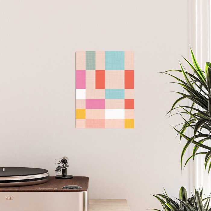 Playful Check Summer Plaid Pattern Poster Gallery Image 2