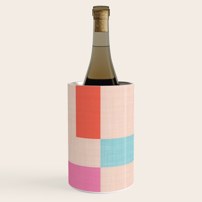 Playful Check Summer Plaid Pattern Wine Chiller Gallery Image 1