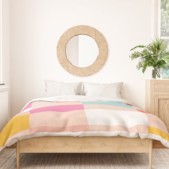 Playful Check Summer Plaid Pattern Duvet Cover Gallery Image 3