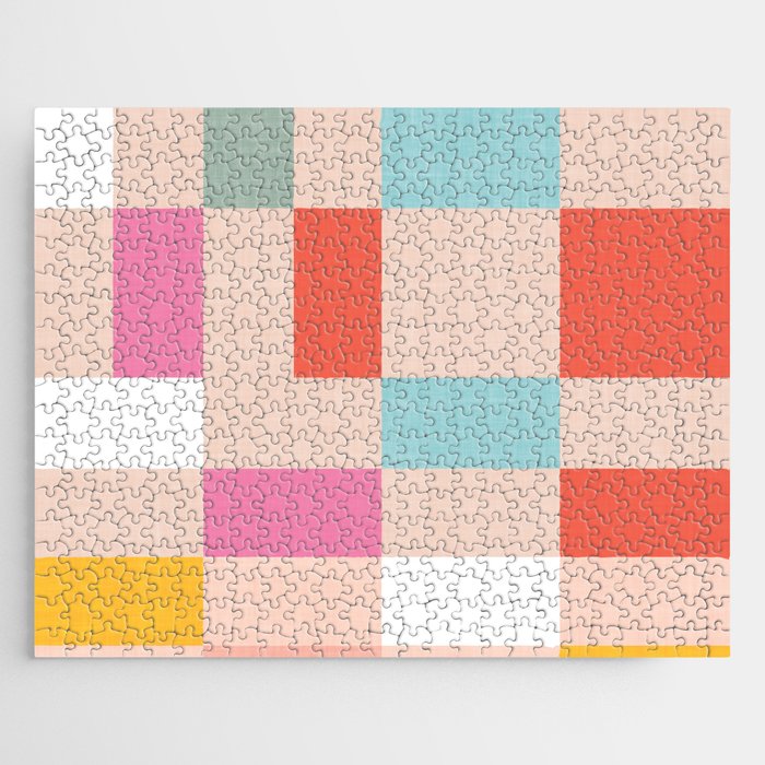 Playful Check Summer Plaid Pattern Jigsaw Puzzle Gallery Image 1