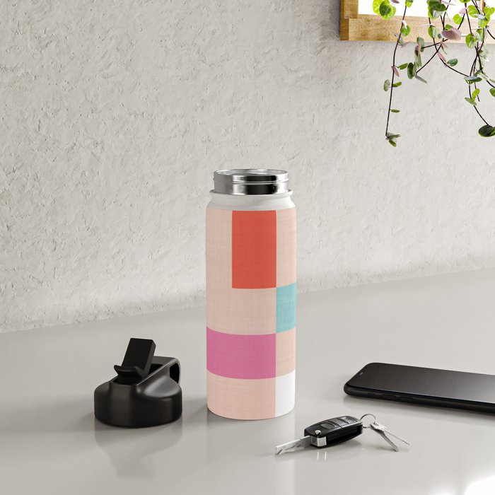 Playful Check Summer Plaid Pattern Water Bottle Gallery Image 4