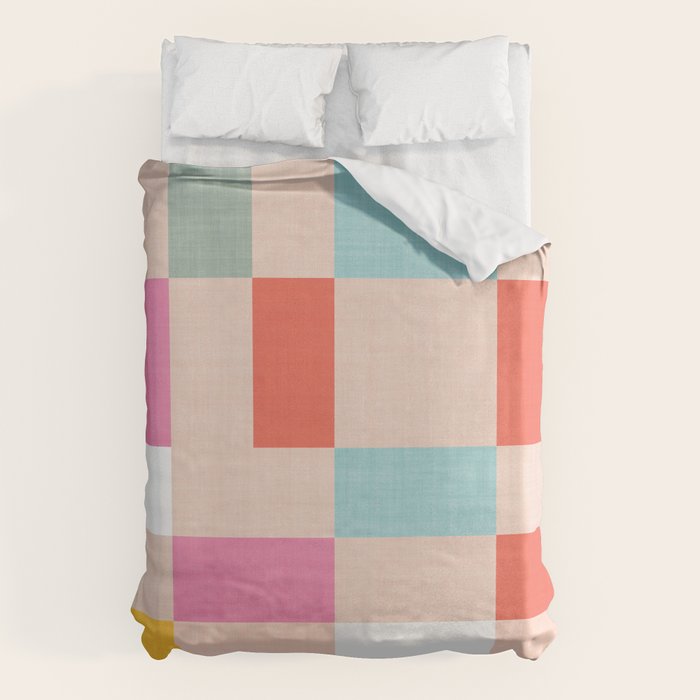 Playful Check Summer Plaid Pattern Duvet Cover Gallery Image 6