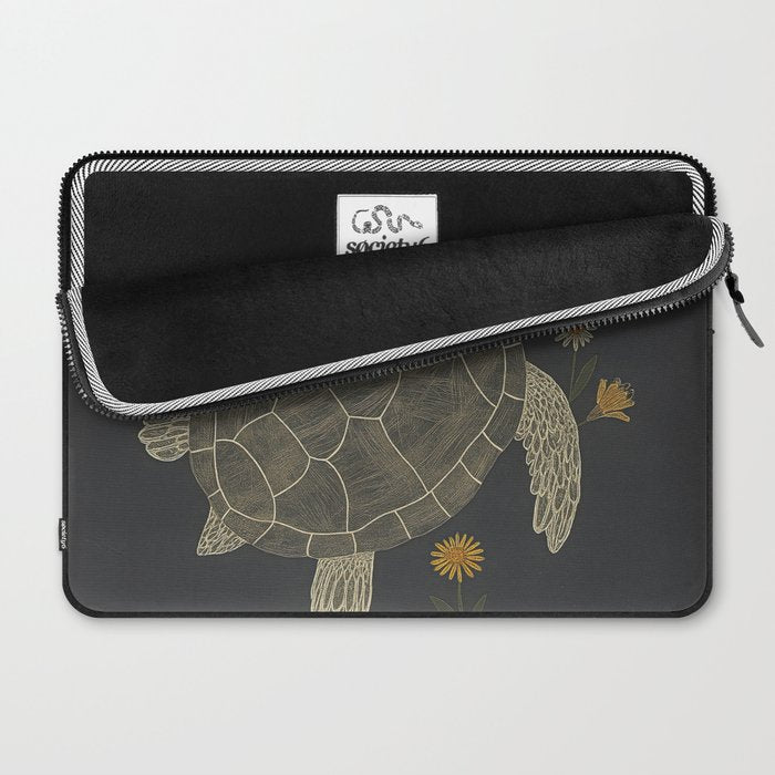 Turtle with Flowers Laptop Sleeve Gallery Image 2