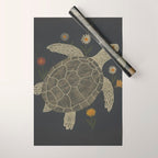 Turtle with Flowers Wrapping Paper Gallery Image 1