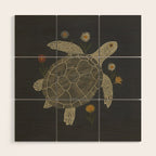 Turtle with Flowers Wood Wall Art Gallery Image 1