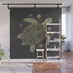 Turtle with Flowers Wall Mural Gallery Image 1