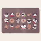 Cookie & cream & penguin - brown  pattern Cutting Board Gallery Image 1