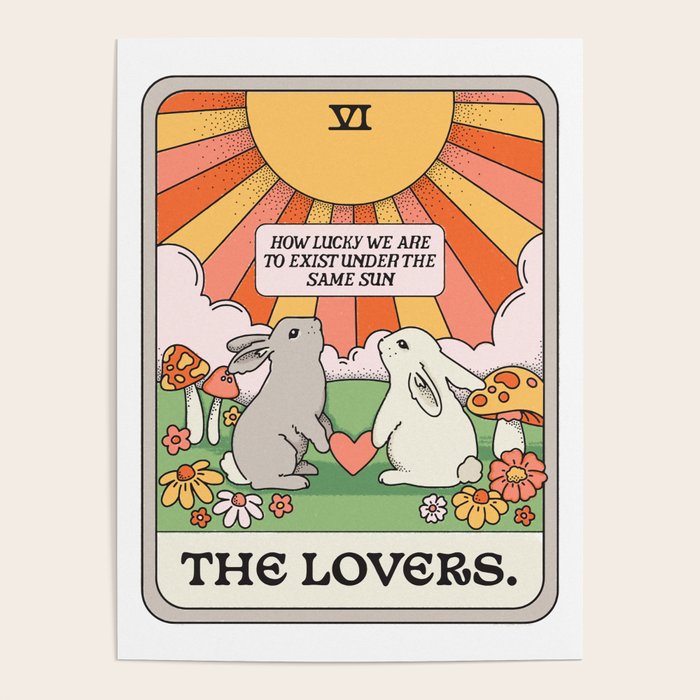 The Lovers Bunny Tarot Card Poster Gallery Image 1