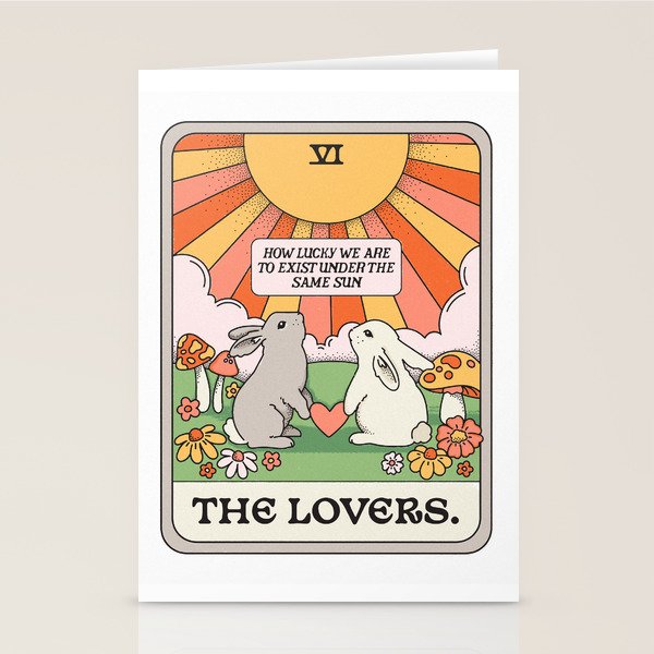 The Lovers Bunny Tarot Card Stationery Card Gallery Image 1
