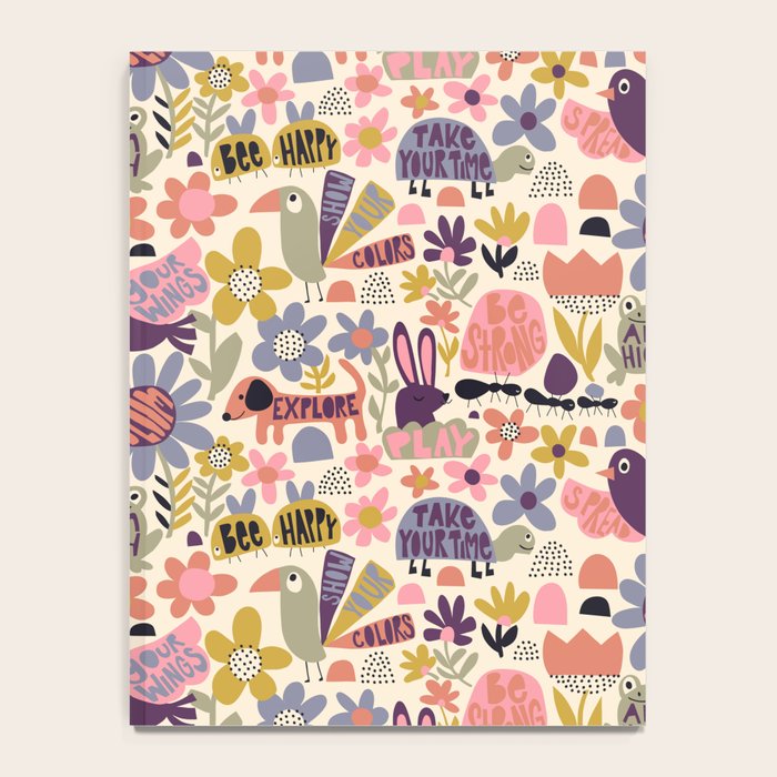 Playful Meadow Cute Animals with Motivational Affirmations - Soft Regal Notebook Gallery Image 4