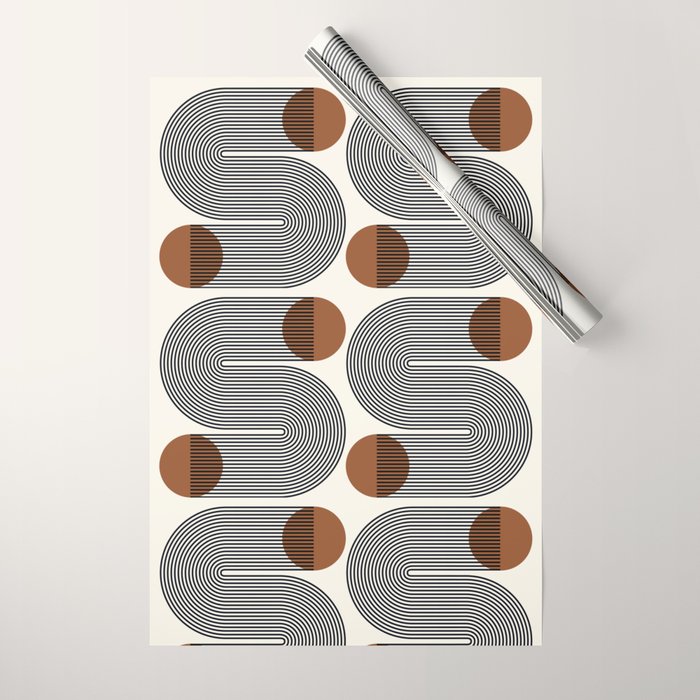 Abstraction_SUN_LINE_POP_ART_Minimalism_S001S Wrapping Paper Gallery Image 1