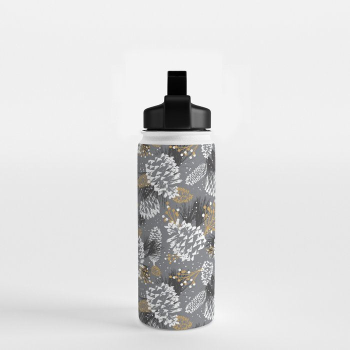 Festive Forest - Grey Water Bottle Gallery Image 2