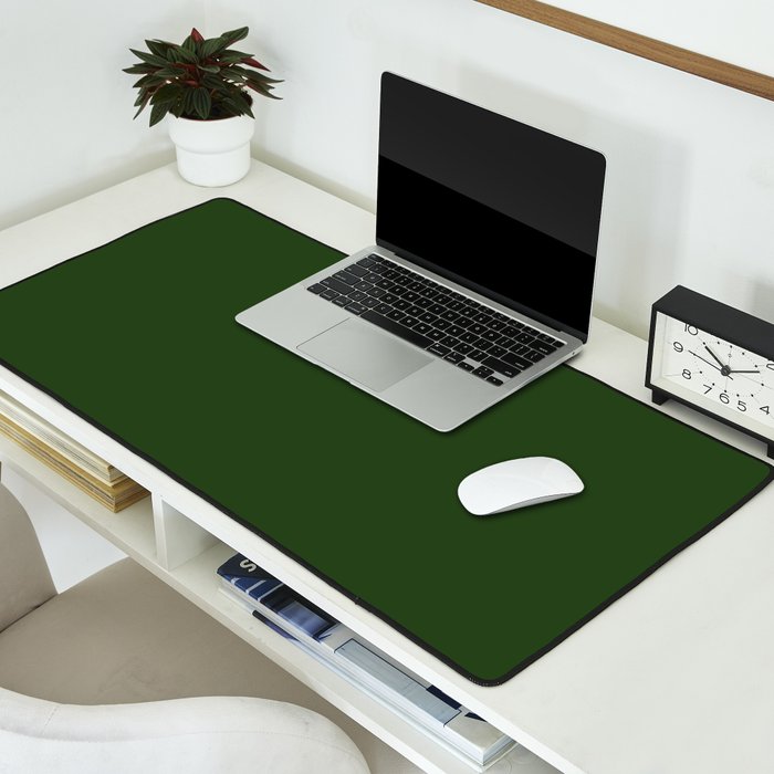 Solid Dark Forest Green Simple Solid Color All Over Print Desk Mat Gallery Image 2