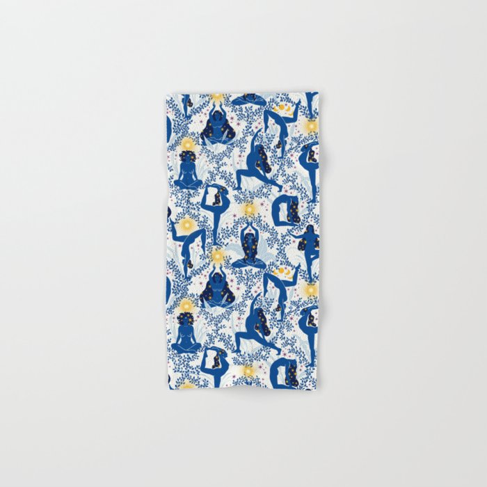 Feel the Cosmic Yoga blue Bath Towel Gallery Image 1