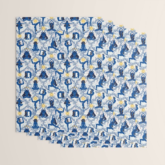 Feel the Cosmic Yoga blue Wrapping Paper Gallery Image 3