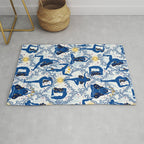 Feel the Cosmic Yoga blue Rug Gallery Image 1