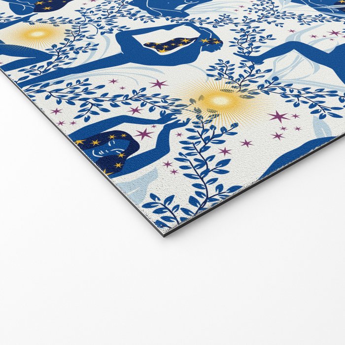 Feel the Cosmic Yoga blue Welcome Mat Gallery Image 2