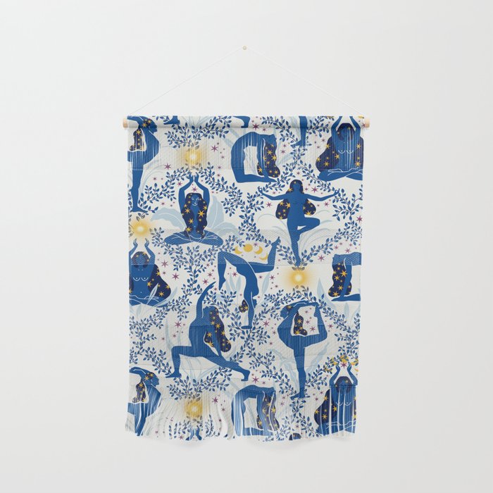 Feel the Cosmic Yoga blue Wall Hanging Gallery Image 1