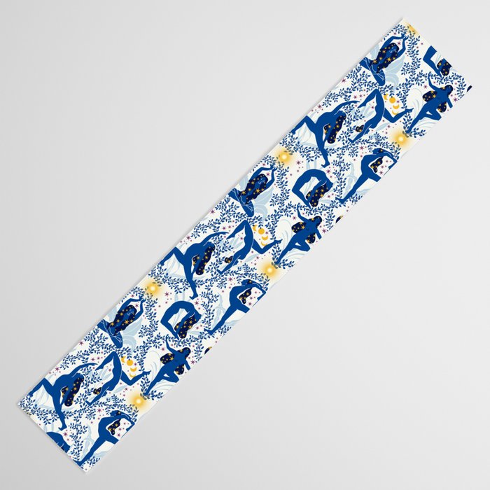 Feel the Cosmic Yoga blue Table Runner Gallery Image 3