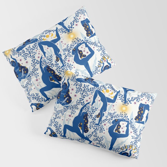 Feel the Cosmic Yoga blue Pillow Sham Gallery Image 3