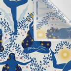 Feel the Cosmic Yoga blue Wall Tapestry Gallery Image 3