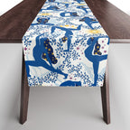 Feel the Cosmic Yoga blue Table Runner Gallery Image 1