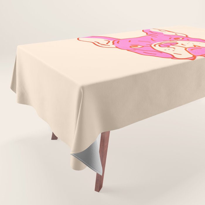 Hot Pink Bulldog Tablecloth Gallery Image 1