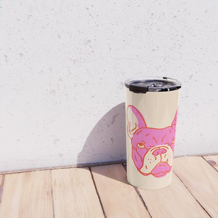 Hot Pink Bulldog Travel Mug Gallery Image 4