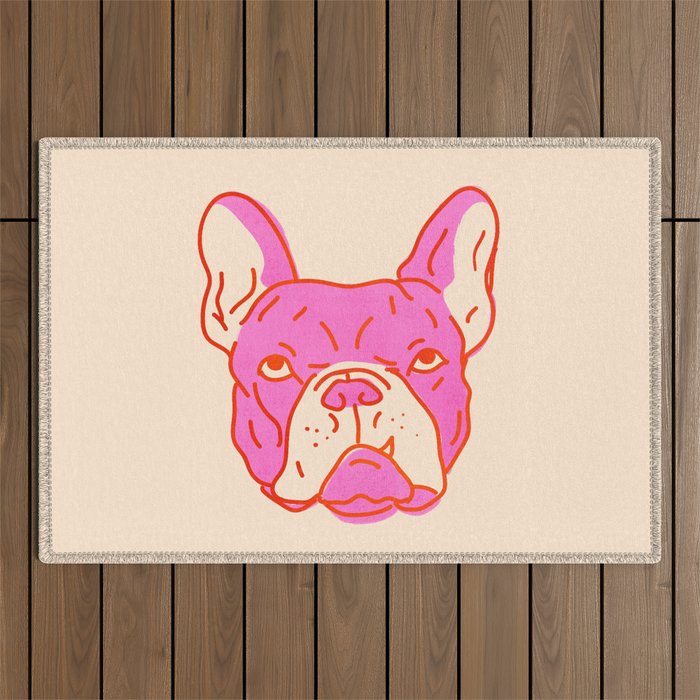 Hot Pink Bulldog Outdoor Rug Gallery Image 1
