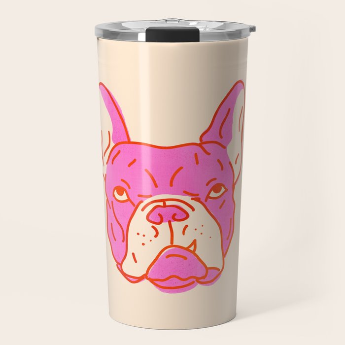 Hot Pink Bulldog Travel Mug Gallery Image 1