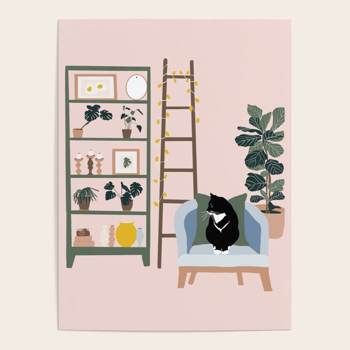 cat chilling out in the living room Poster Gallery Image 4