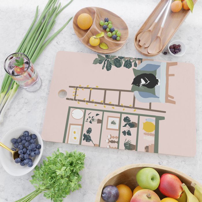 cat chilling out in the living room Cutting Board Gallery Image 2