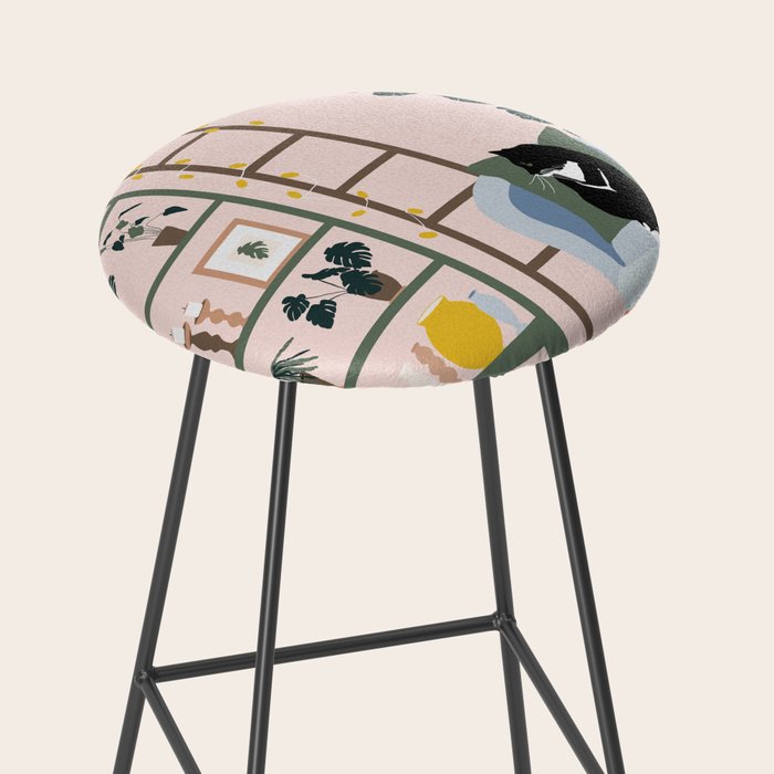 cat chilling out in the living room Stool Gallery Image 2