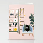 cat chilling out in the living room Stationery Card Gallery Image 2