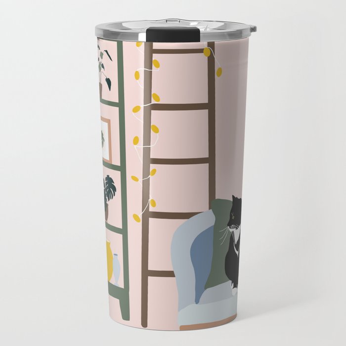 cat chilling out in the living room Travel Mug Gallery Image 1