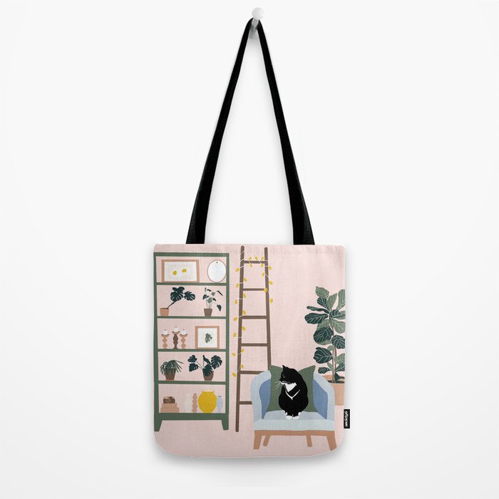 cat chilling out in the living room Tote Bag Gallery Image 2