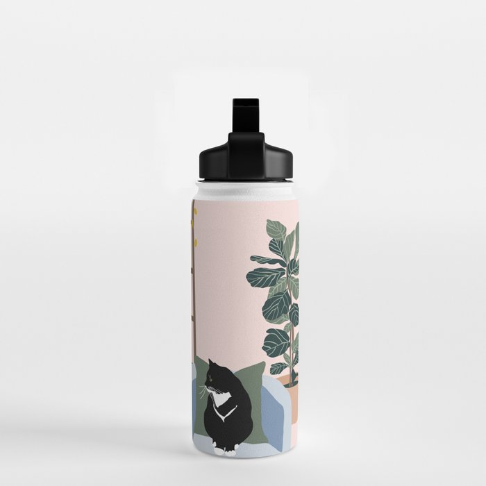 cat chilling out in the living room Water Bottle Gallery Image 2