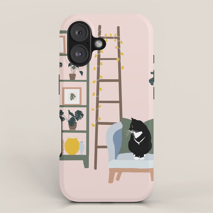 cat chilling out in the living room iPhone Case Gallery Image 1