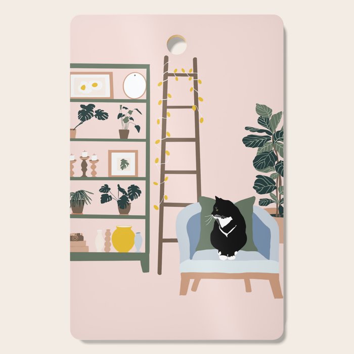 cat chilling out in the living room Cutting Board Gallery Image 1