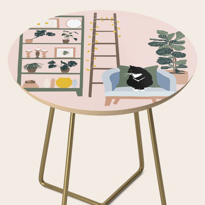 cat chilling out in the living room Side Table Gallery Image 2