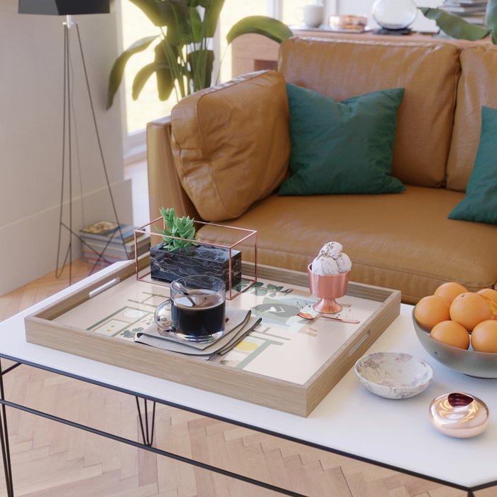 cat chilling out in the living room Serving Tray Gallery Image 2