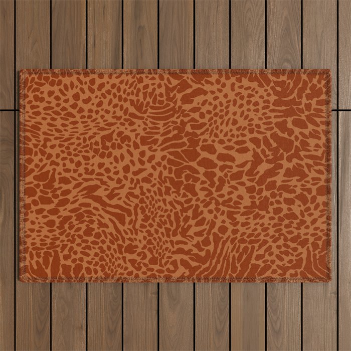 Leopard Print Pattern in Terracotta Outdoor Rug Gallery Image 1