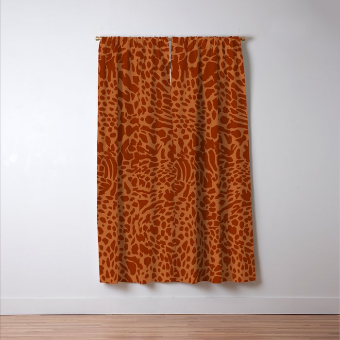 Leopard Print Pattern in Terracotta Window Curtain Gallery Image 3