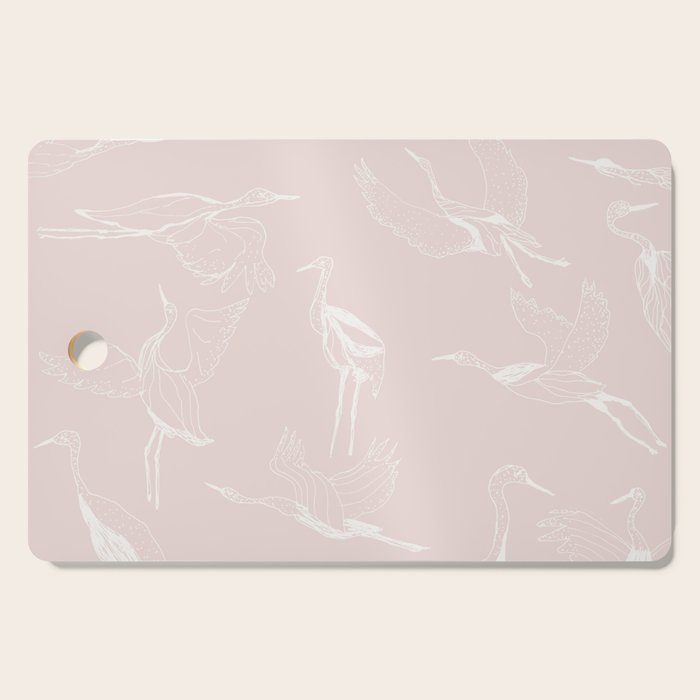 Cranes (Pink) Cutting Board Gallery Image 1