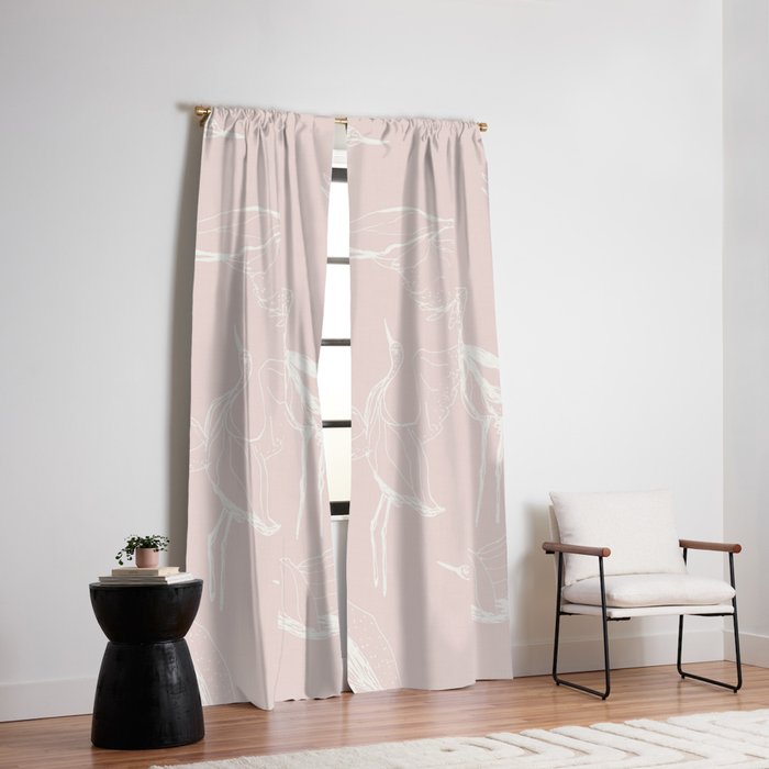 Cranes (Pink) Window Curtain Gallery Image 2