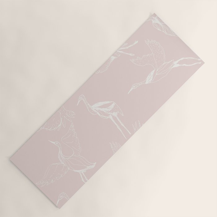Cranes (Pink) Yoga Mat Gallery Image 1