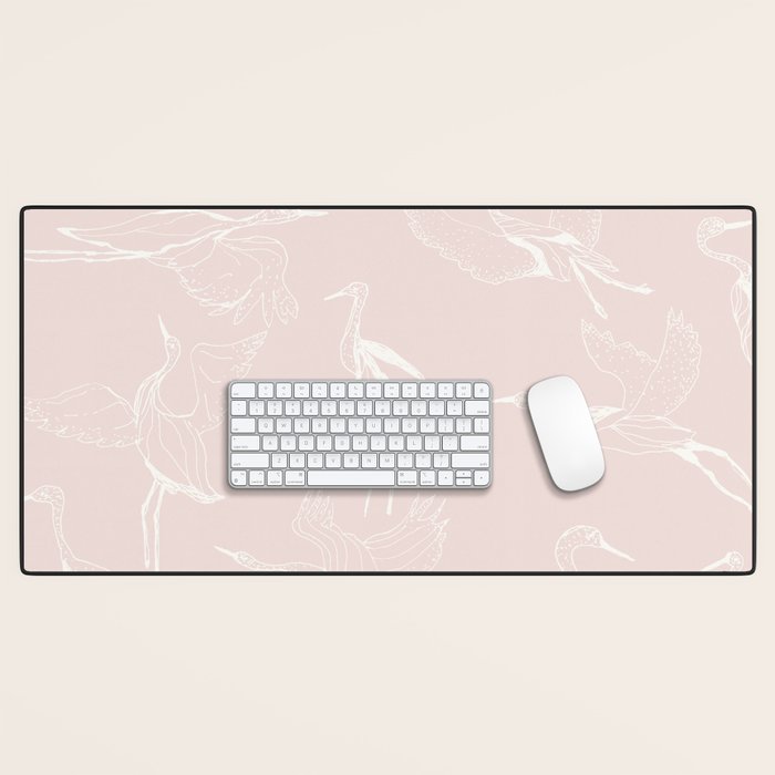 Cranes (Pink) Desk Mat Gallery Image 1