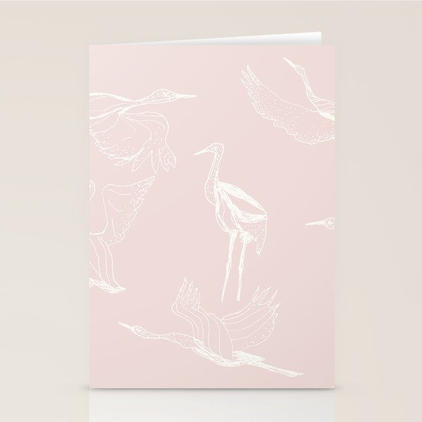 Cranes (Pink) Stationery Card Gallery Image 2