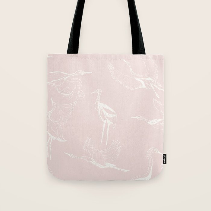 Cranes (Pink) Tote Bag Gallery Image 1